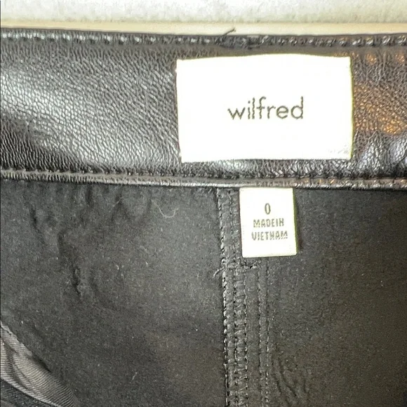 NWT Wilfred Beatrix Faux Leather Pant High Rise Flare Black 0 - Picture 9 of 13